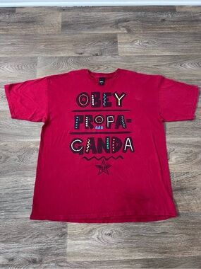 Obey Red Graphic 'Obey Propaganda' Tee with Multicolor Accents/A413